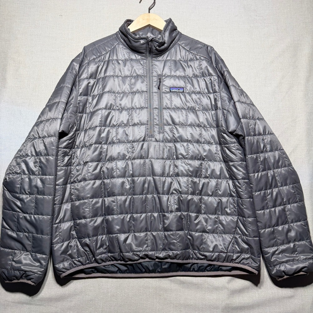 Patagonia Pullover Mens 2XL Gray LS Nano Puff Quilted Insulated Jacket 2011